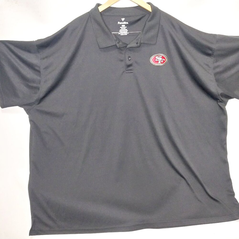 Fanatics San Francisco 49ers Men's Polo Shirt Black 6XL Big & Tall Short Sleeve